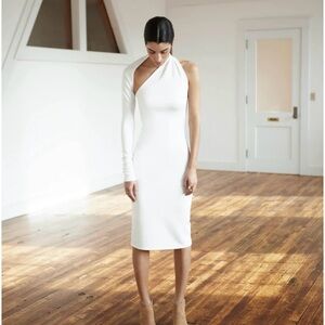 Marcella Manhattan One Shoulder Midi Dress